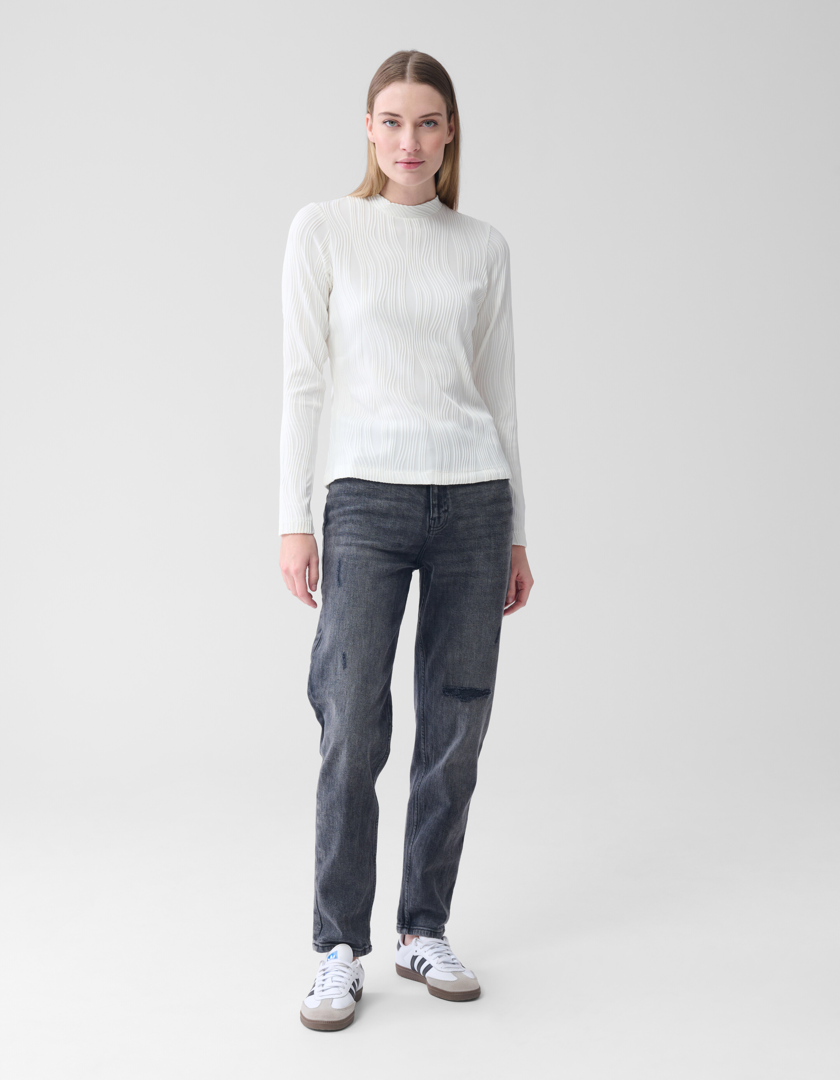 Swirl Crinkle Top Wit SHOEBY WOMEN