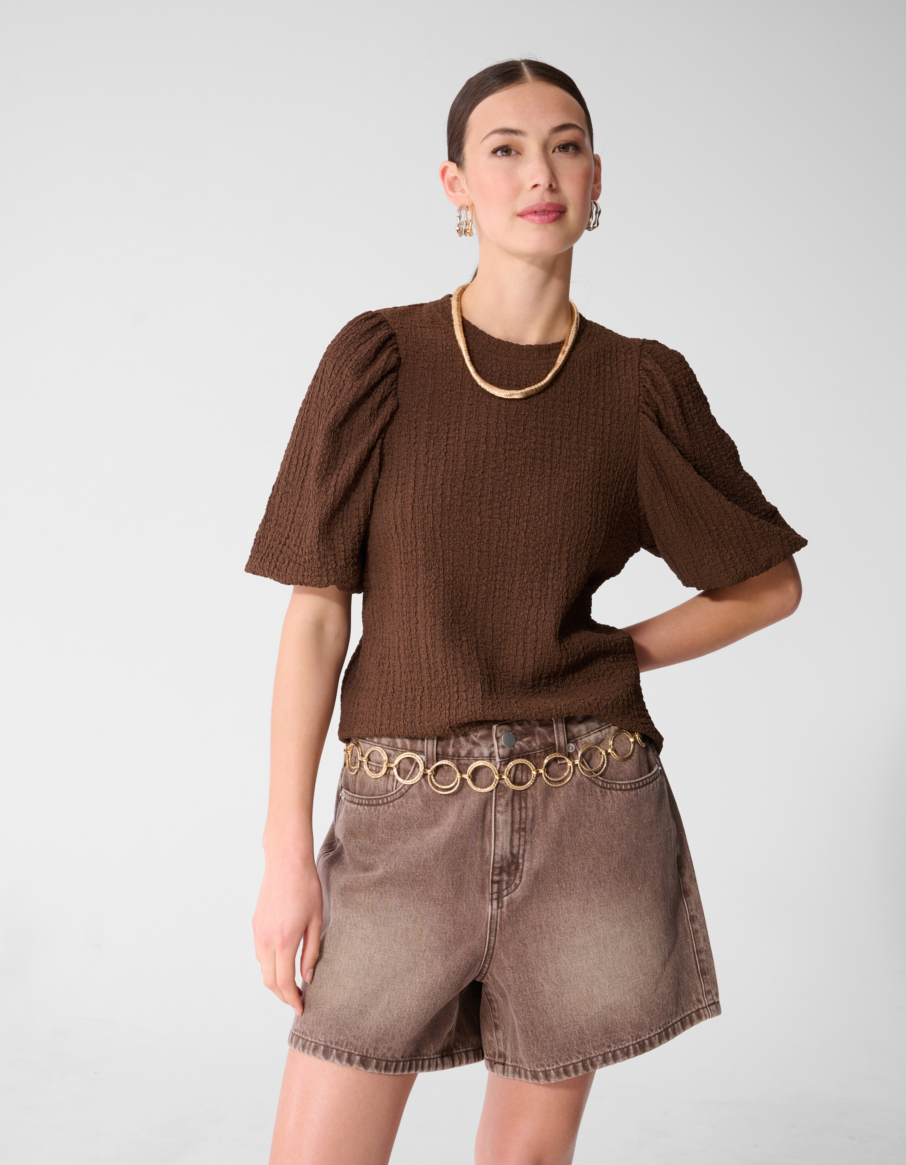 Crinkle Balloon Top Bruin SHOEBY WOMEN