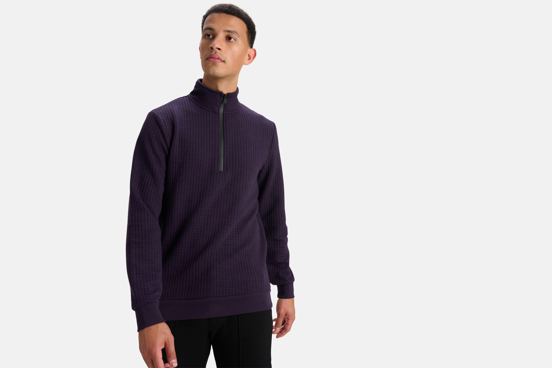 Zipper Sweater Paars SHOEBY MEN