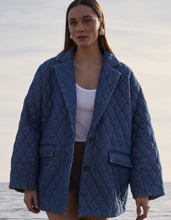 Quilted Jack Blauw By Mieke SHOEBY WOMEN