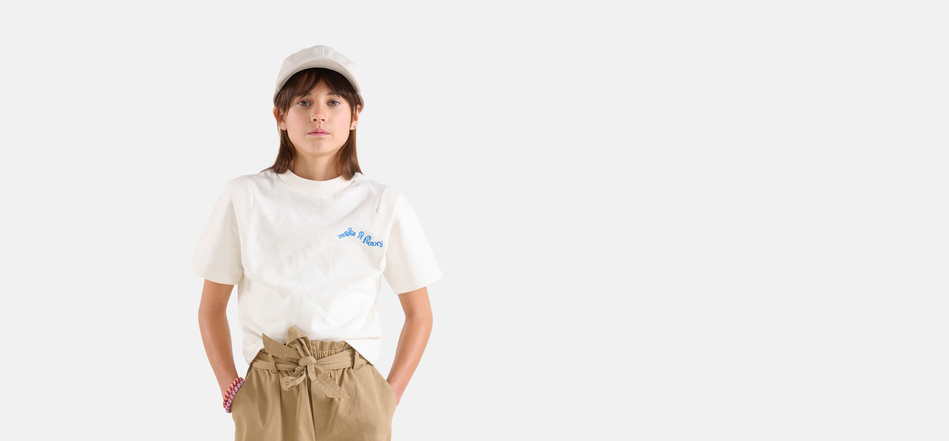 Bold Sweat T-shirt Gebroken Wit SHOEBY GIRLS