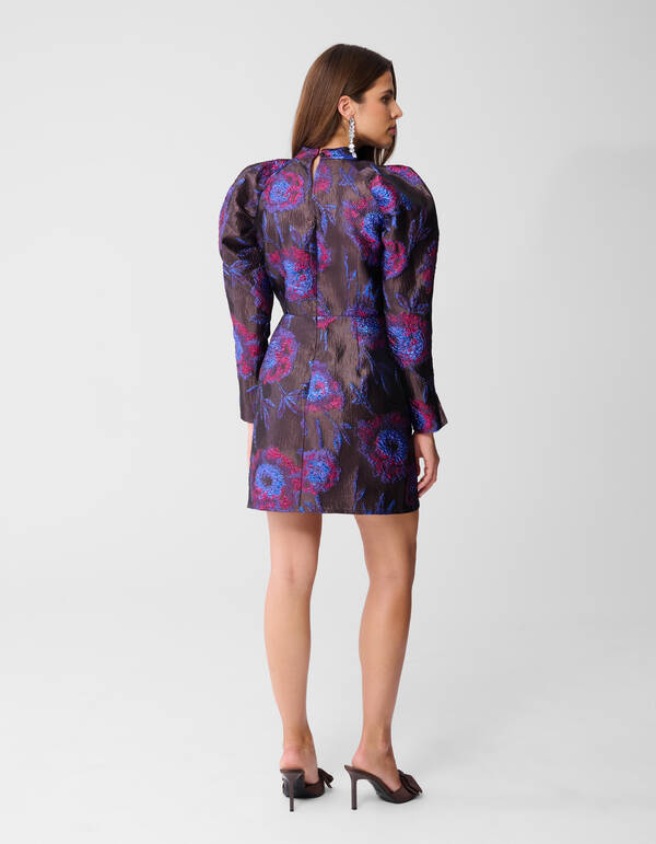 Jacquard Mini Jurk Paars/Zwart SHOEBY WOMEN