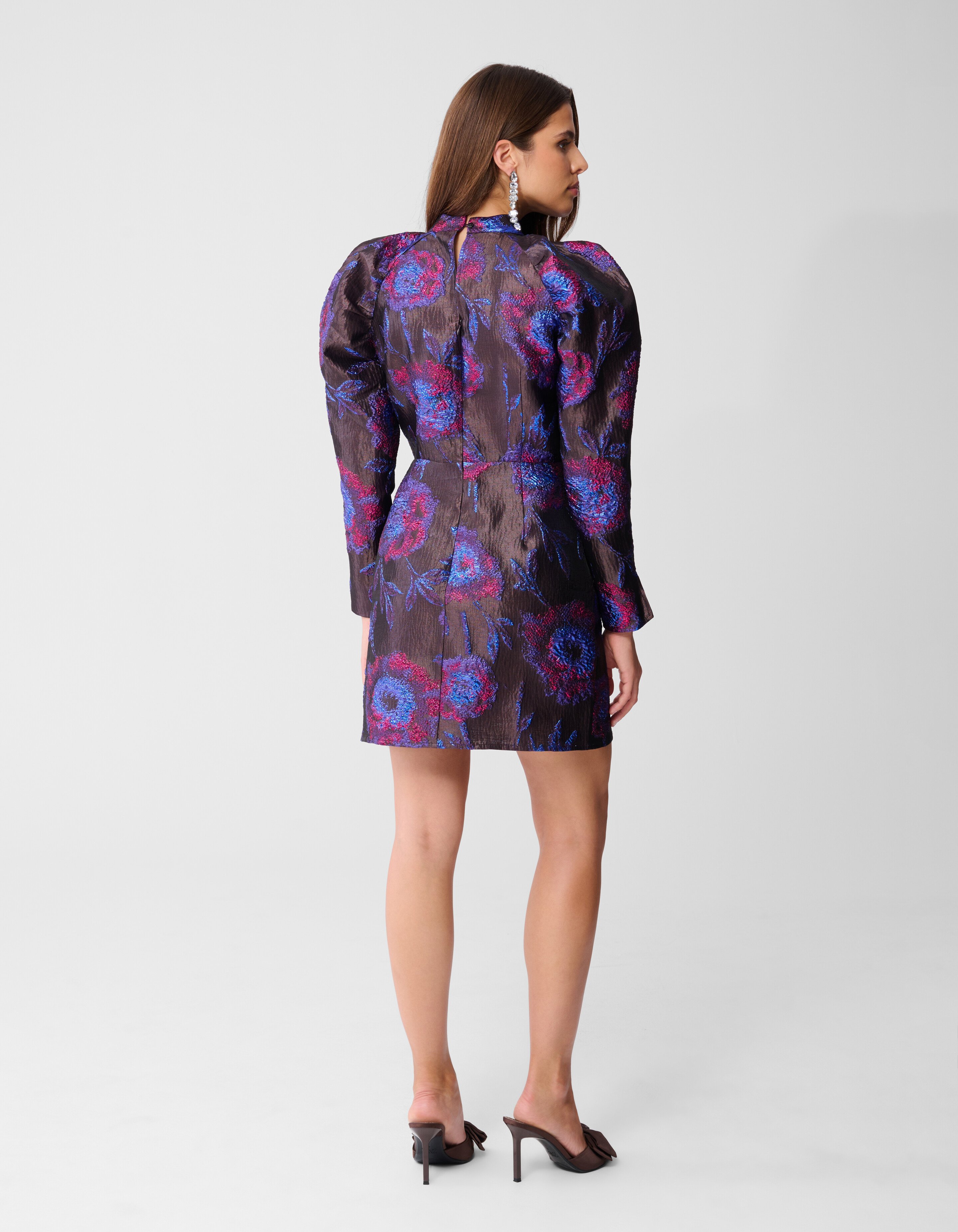 Jacquard Mini Jurk Paars/Zwart SHOEBY WOMEN