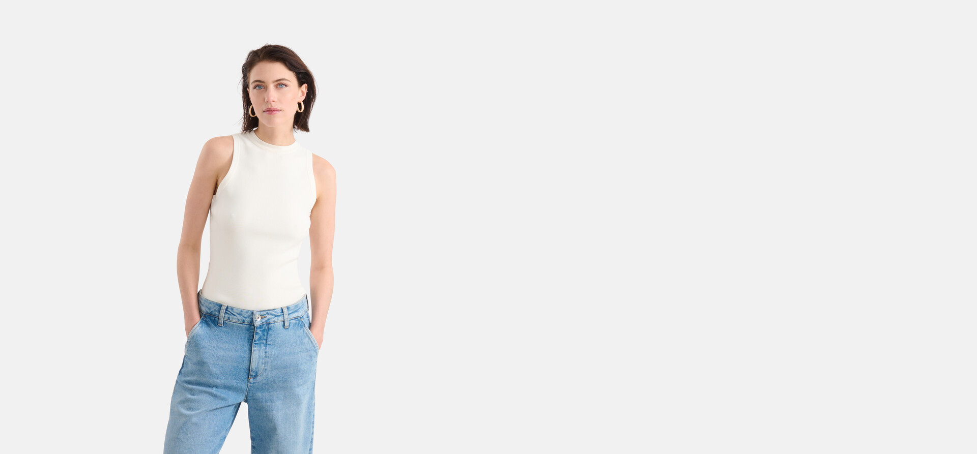 Halter Top Gebroken Wit SHOEBY WOMEN