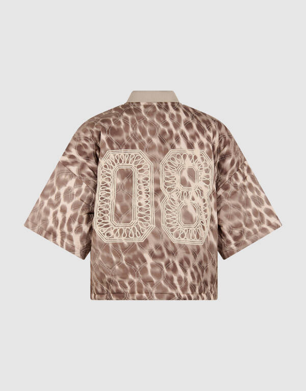 Short Sleeve Leopard Bomber Jack Lichtbruin SHOEBY WOMEN
