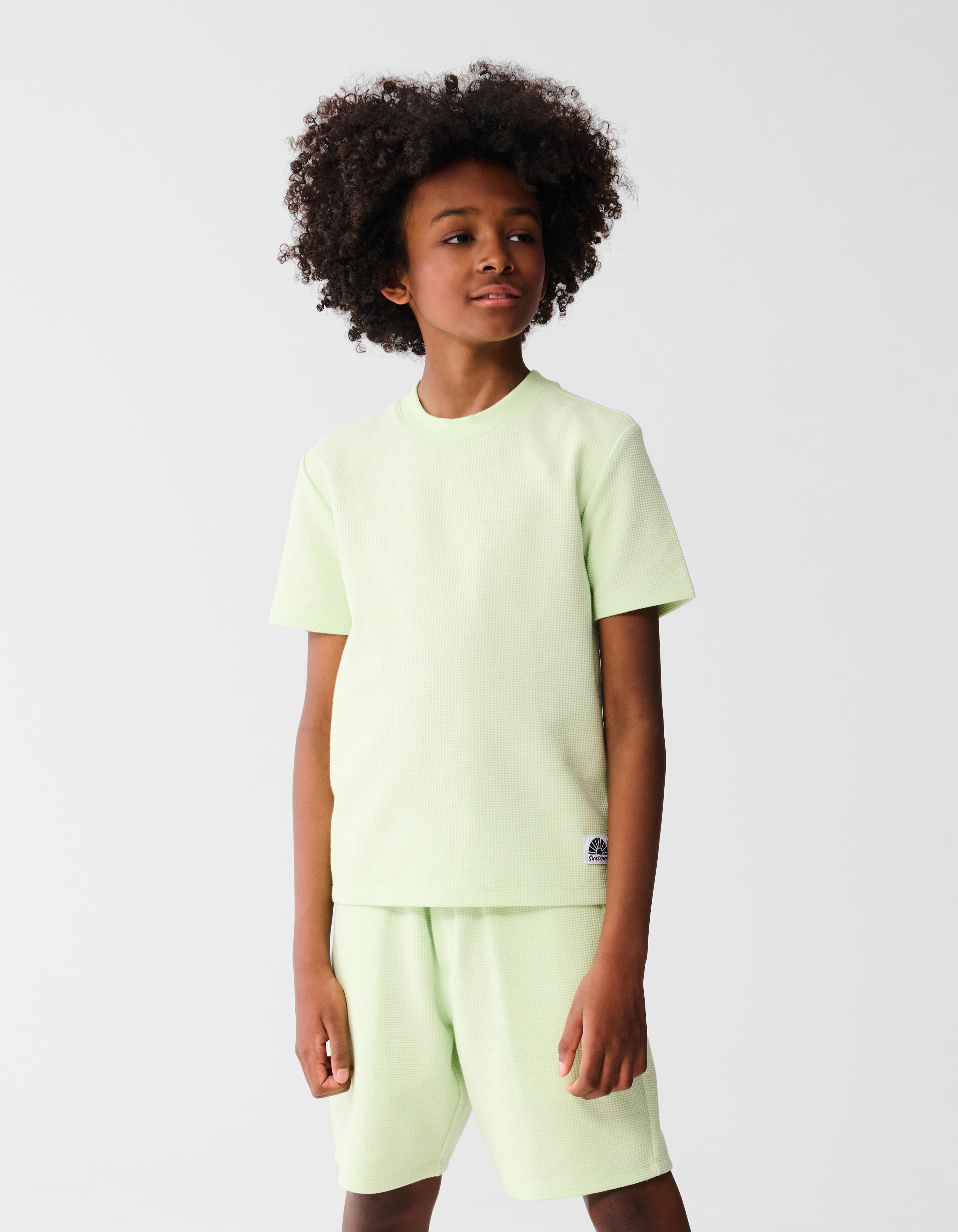 Neon Waffle T-shirt Groen SHOEBY BOYS