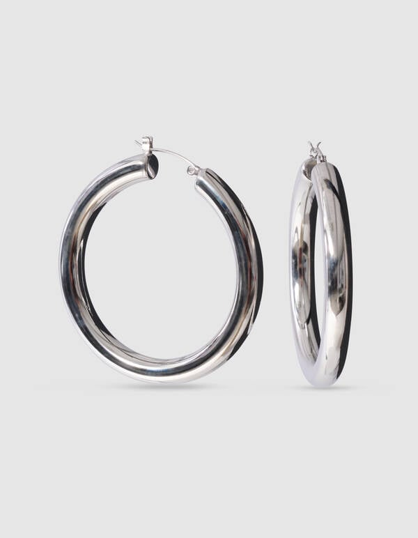 Basic Hoop Oorbellen Zilver SHOEBY ACCESSOIRES