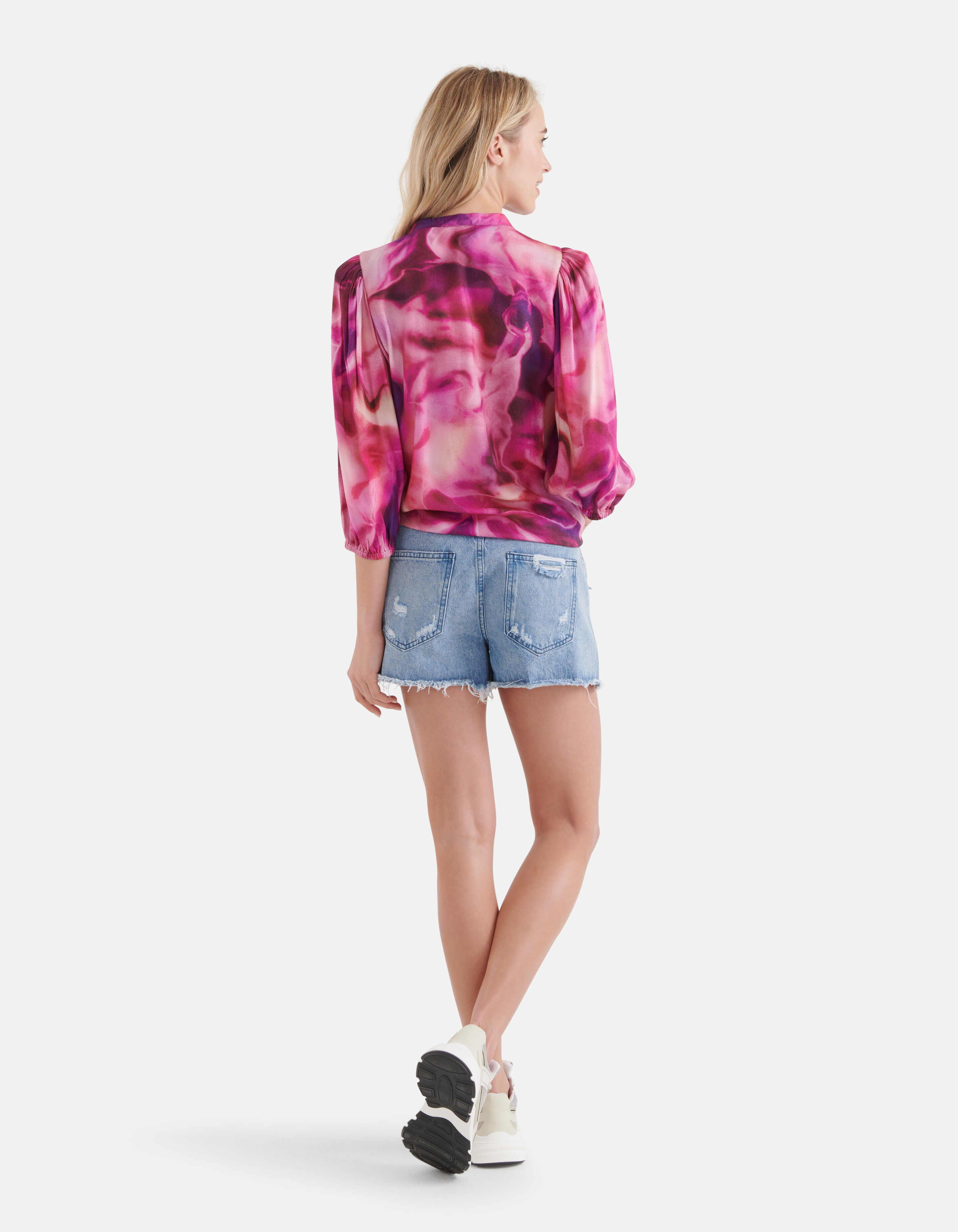 Tie Dye Print Blouse Roze SHOEBY WOMEN