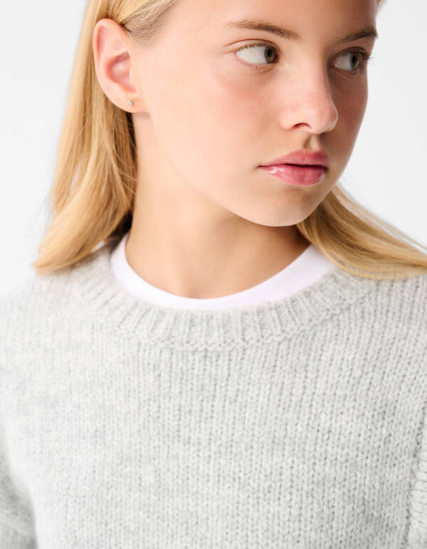 Ruffle Trui Lichtgrijs SHOEBY GIRLS