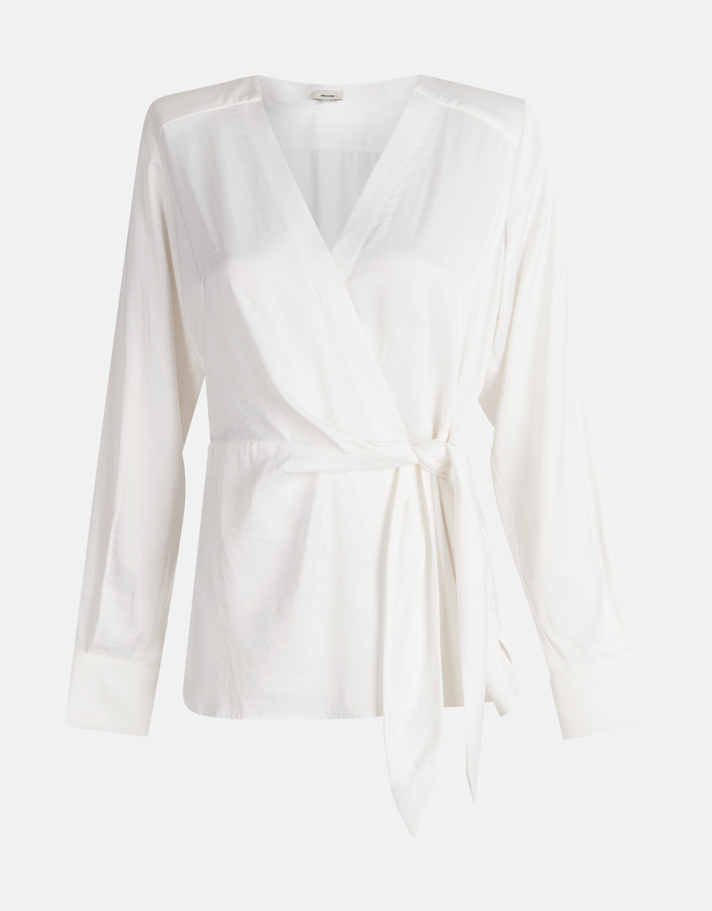 Satijnen Wrap Blouse Gebroken Wit By Mieke SHOEBY WOMEN