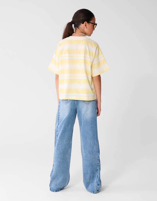Pleated Wide Leg Fit Jeans Blauw SHOEBY GIRLS