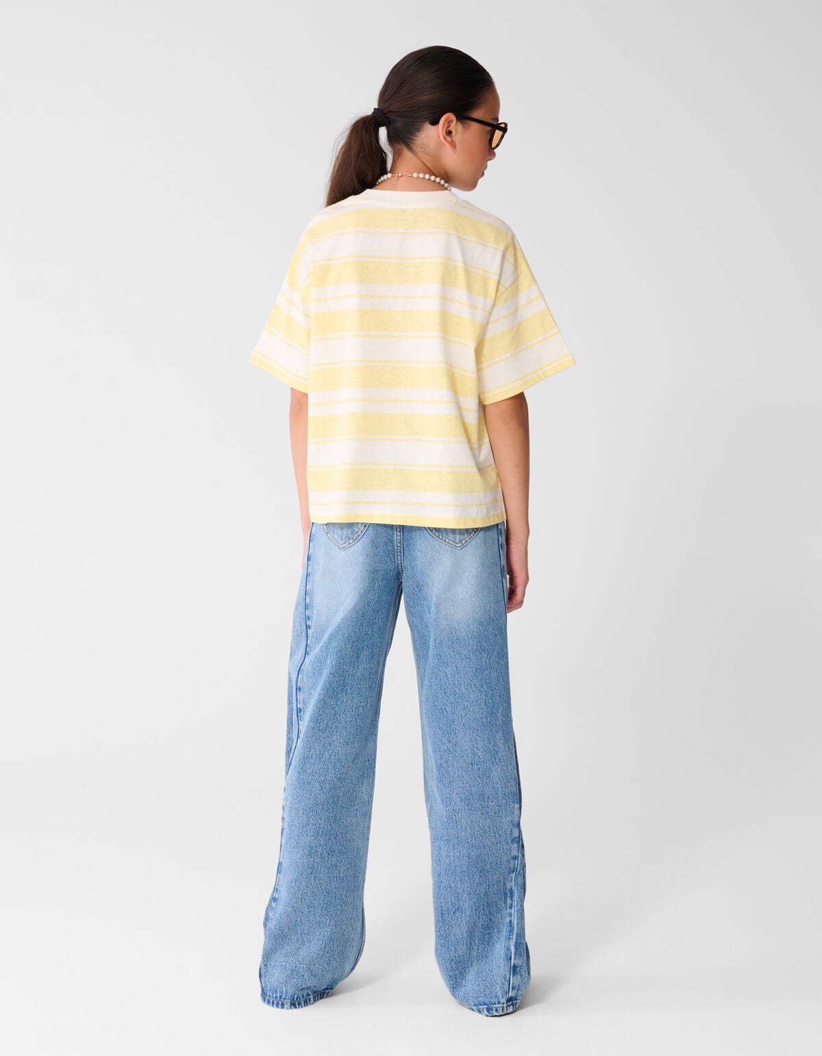 Pleated Wide Leg Fit Jeans Blauw SHOEBY GIRLS