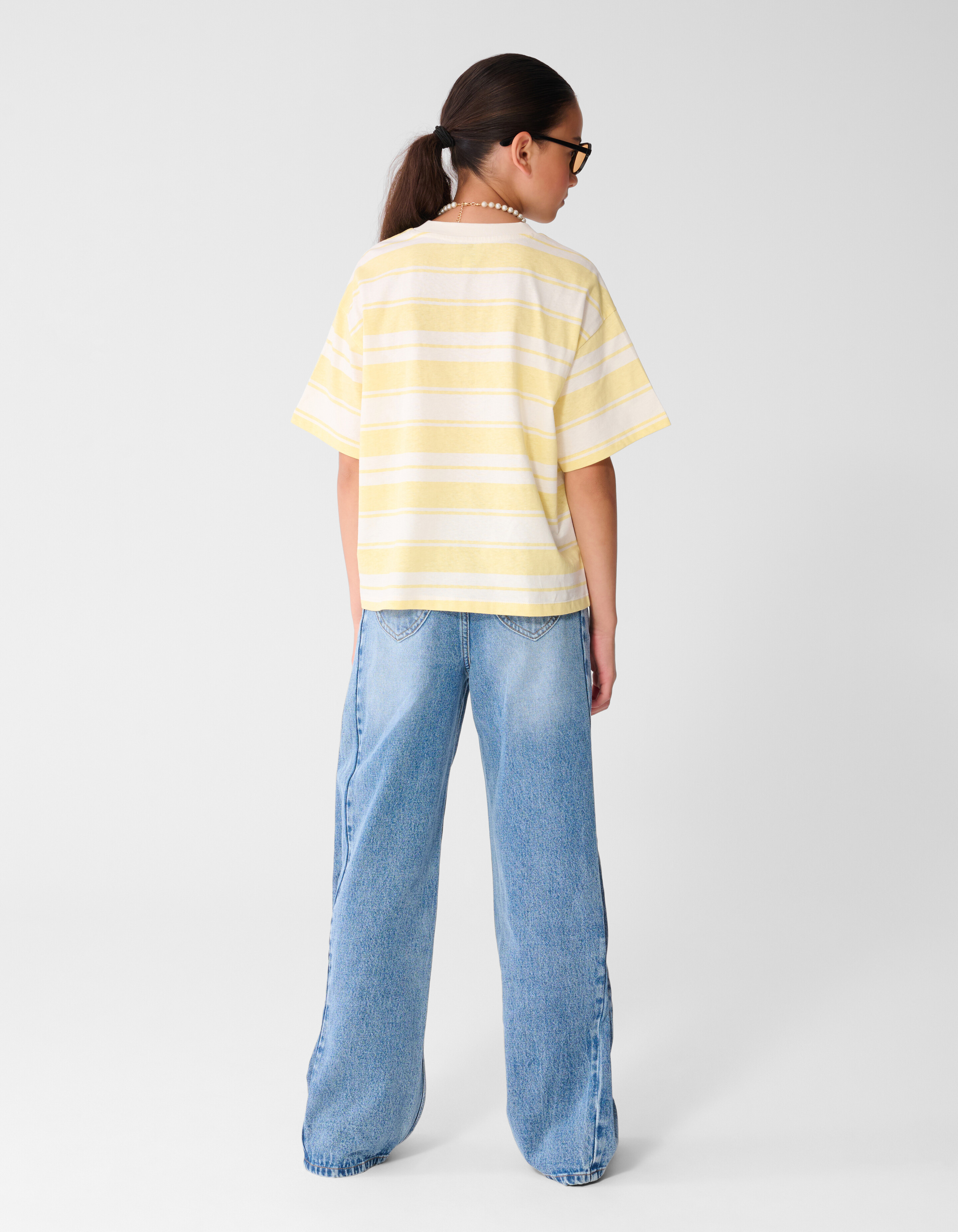 Pleated Wide Leg Fit Jeans Blauw SHOEBY GIRLS