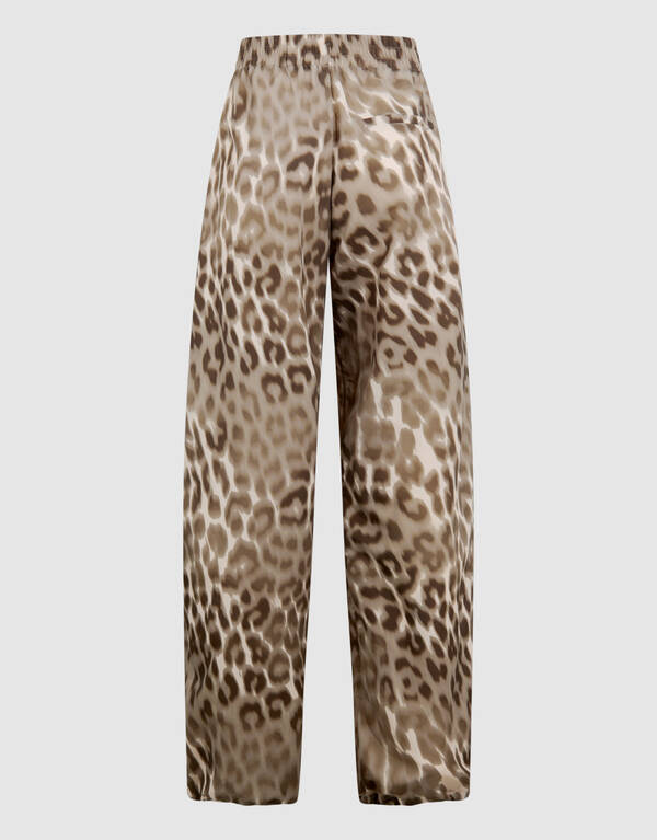 Leopard Parachute Jogger Broek Bruin SHOEBY WOMEN