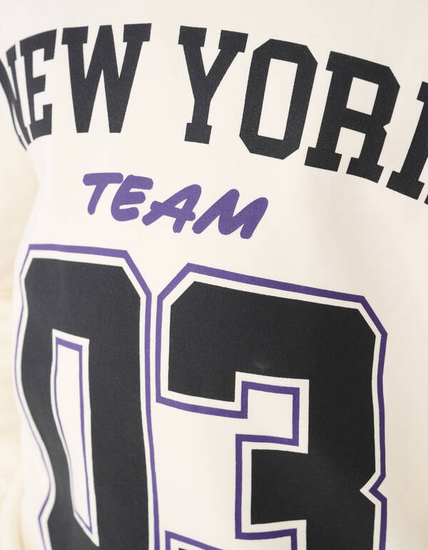 New York Artwork Sweater Gebroken Wit SHOEBY BOYS