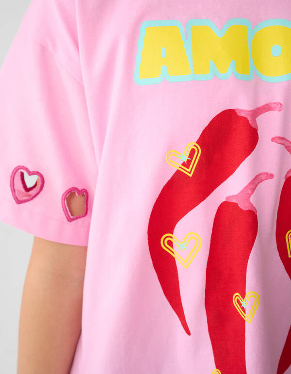 Heart Artwork T-shirt Lichtroze SHOEBY GIRLS