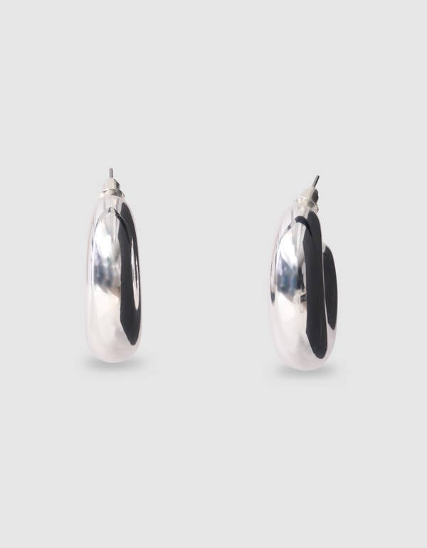 Bulky Small Hoop Oorbellen Zilver SHOEBY ACCESSOIRES