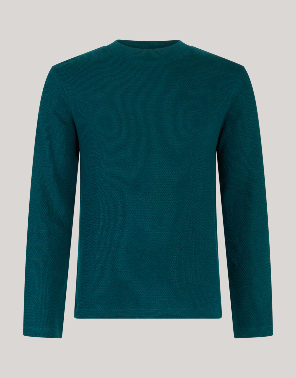 Structuur Jersey Longsleeve Donkergroen SHOEBY MEN