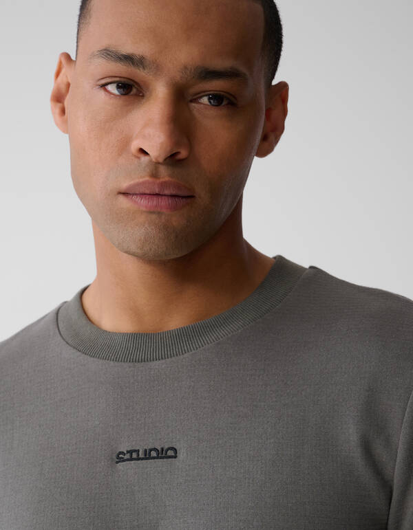 Studio Longsleeve T-shirt Donkergroen SHOEBY MEN