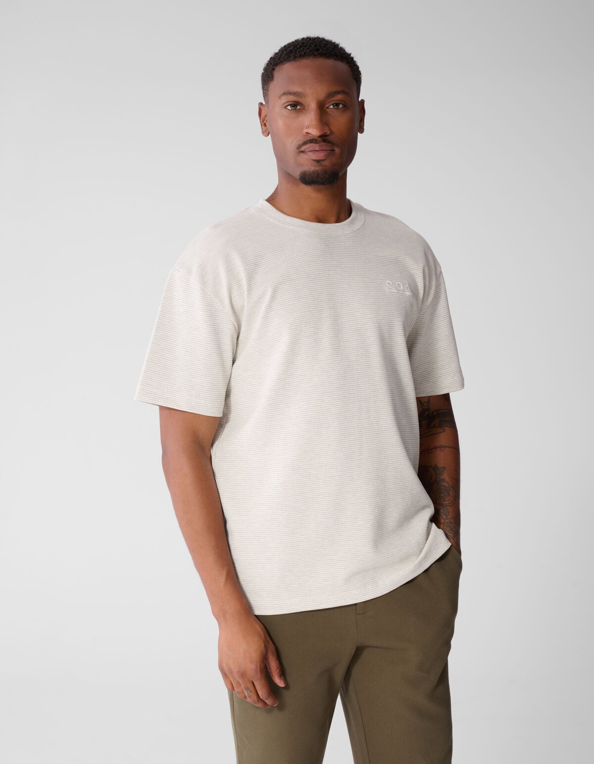 Honeycomb T-shirt Lichtgrijs SHOEBY MEN