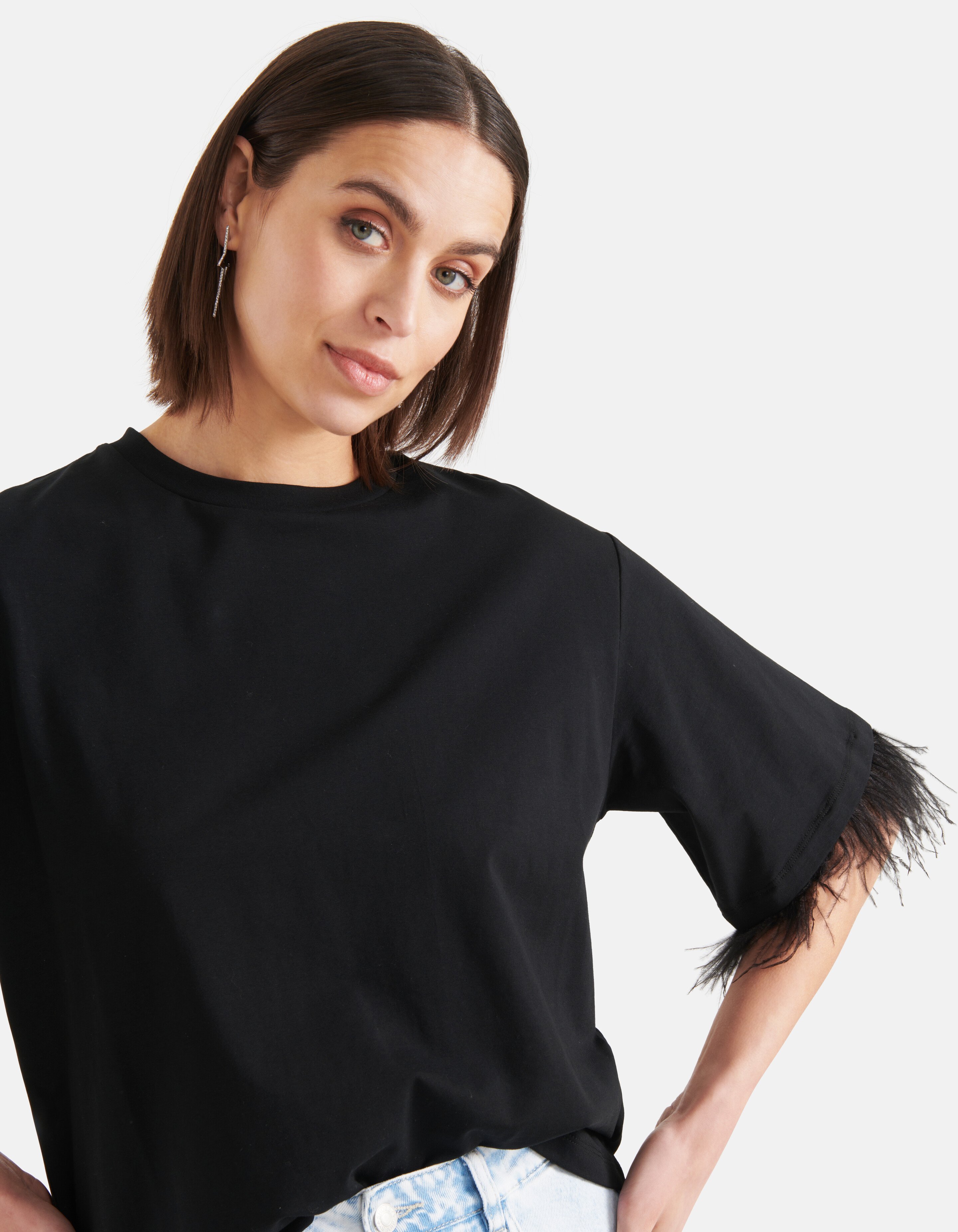 Feather T-shirt Zwart SHOEBY WOMEN