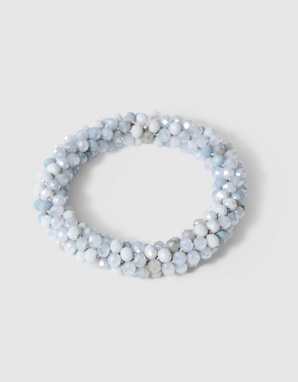 Beaded Haarelastiek Lichtgrijs SHOEBY ACCESSOIRES