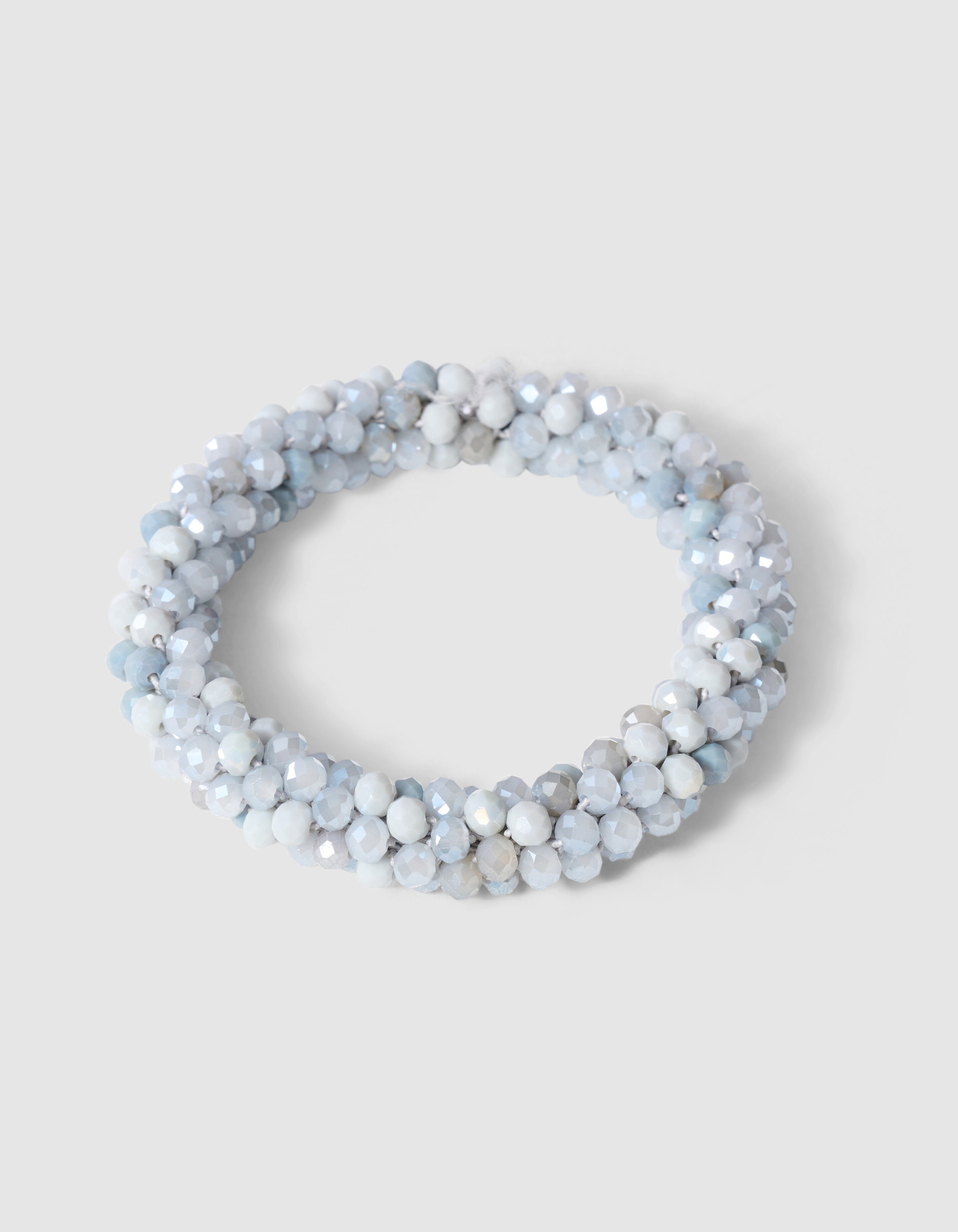 Beaded Haarelastiek Lichtgrijs SHOEBY ACCESSOIRES
