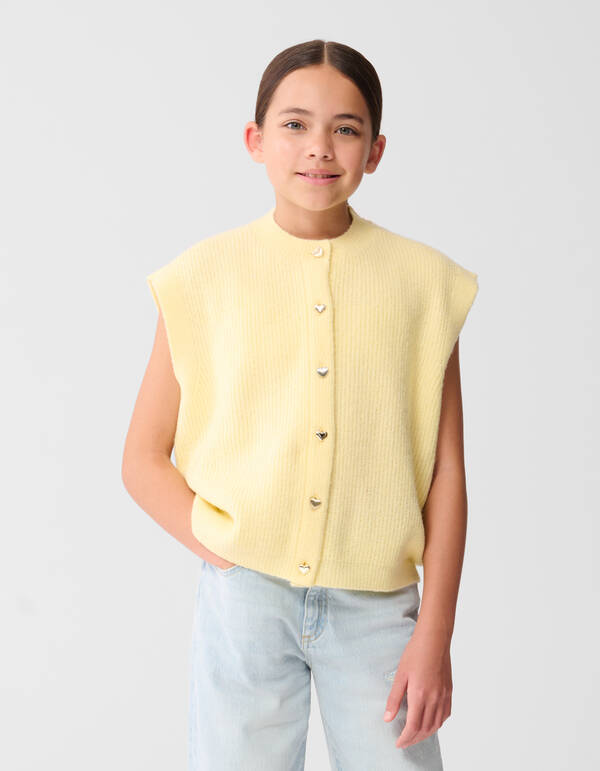 Gebreid Sleeveless Vest Lichtgeel SHOEBY GIRLS