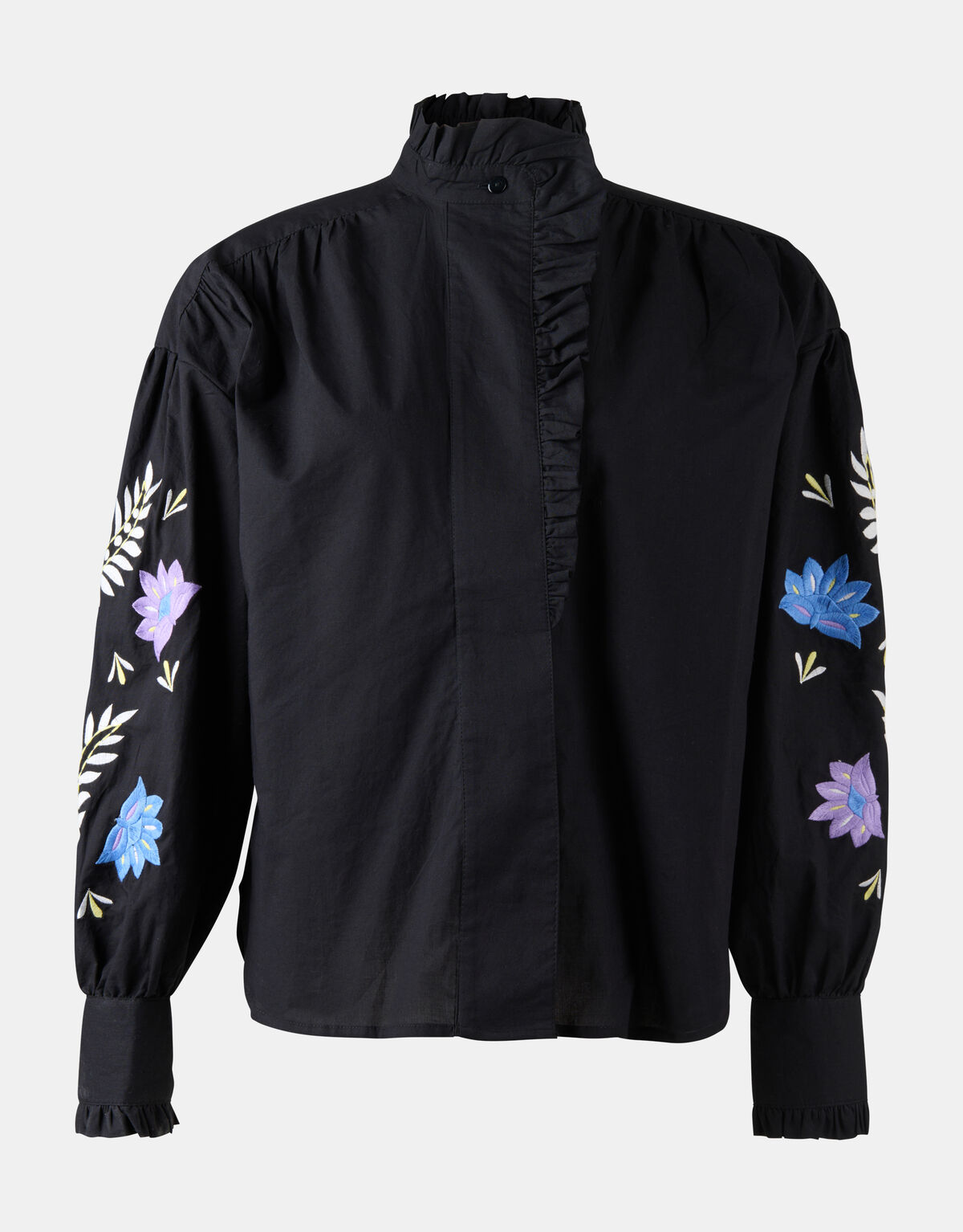 Voile Embroidery Blouse Zwart SHOEBY WOMEN
