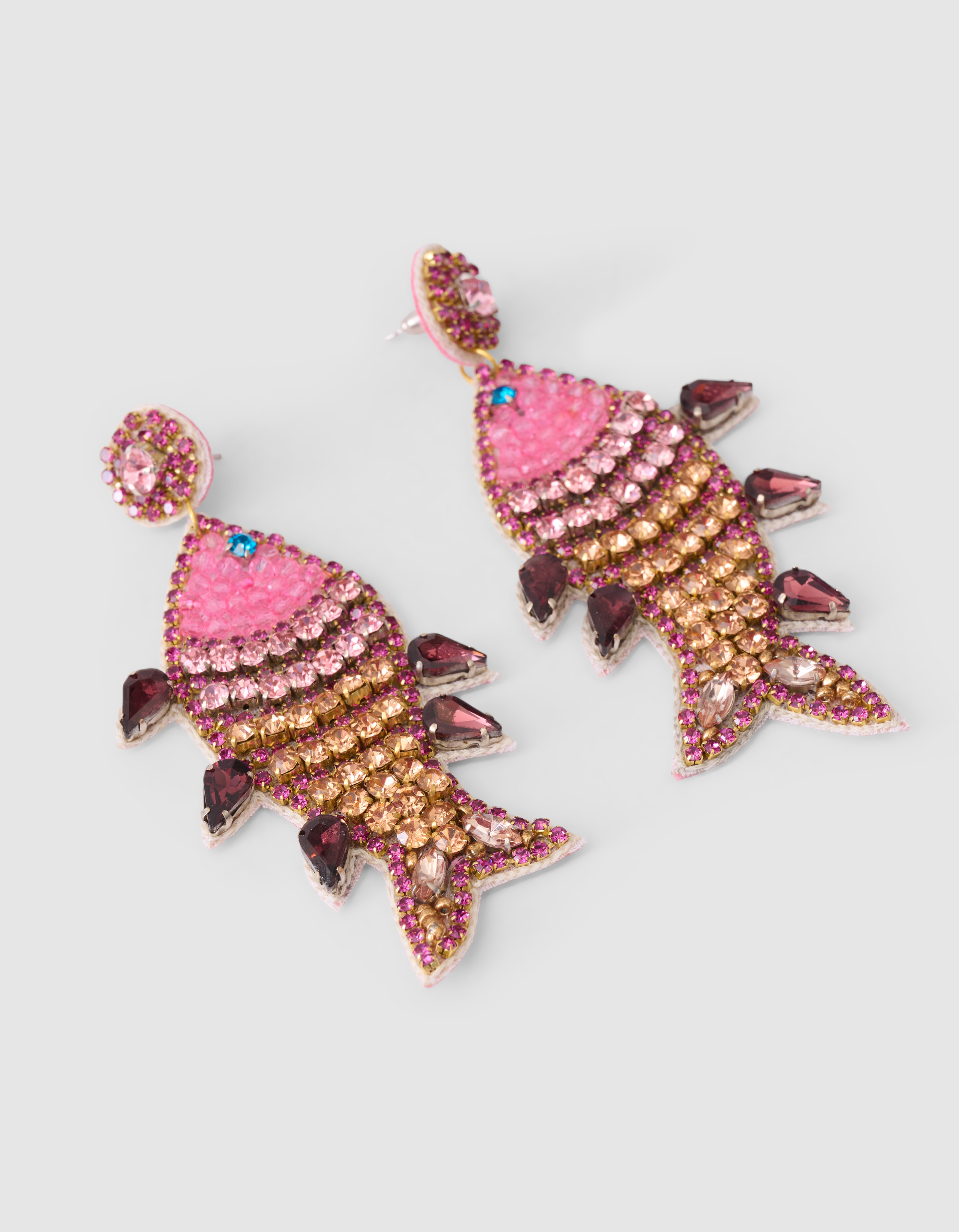 Strass Vis Oorbellen Roze SHOEBY ACCESSOIRES