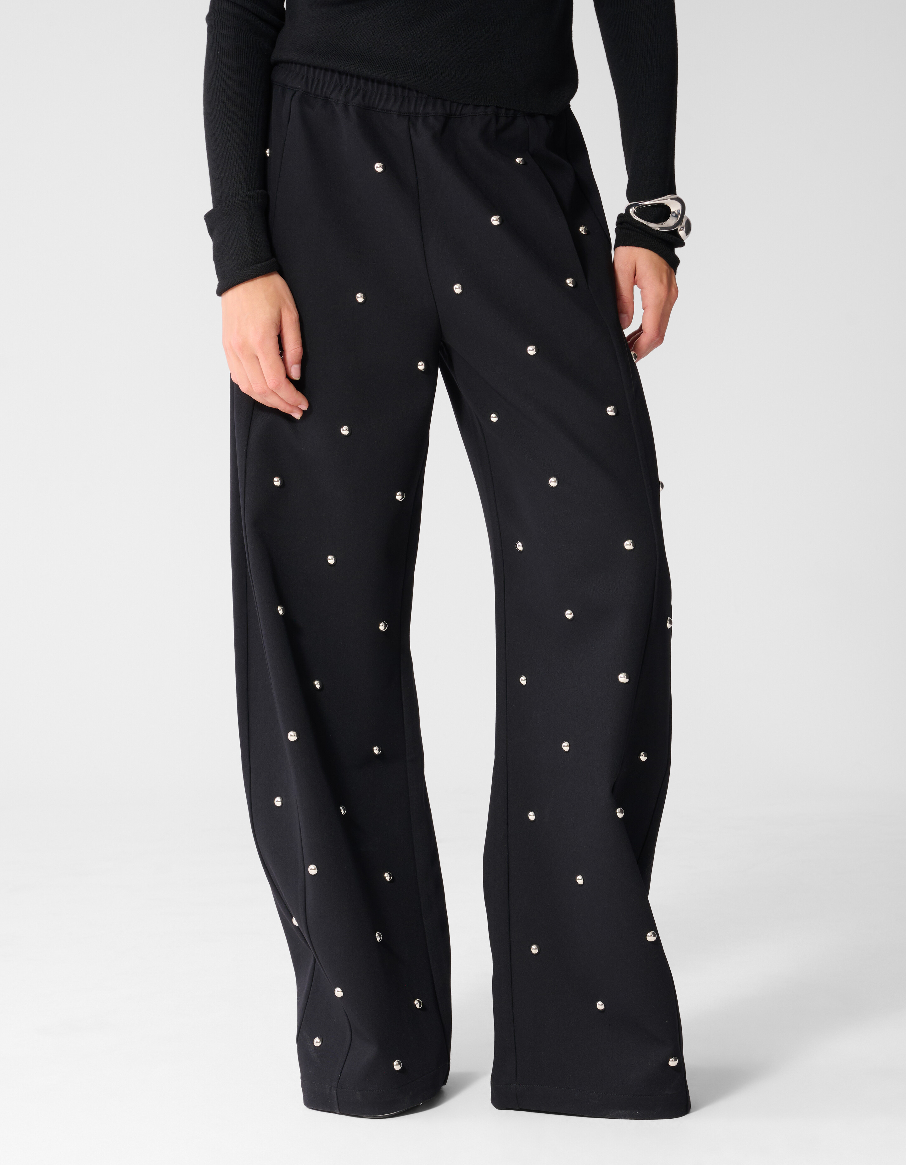 Studded Wide Leg Fit Broek Zwart SHOEBY WOMEN