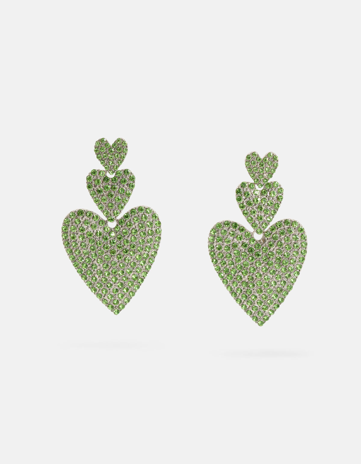 Heart Oorbellen Groen By Monica SHOEBY ACCESSOIRES