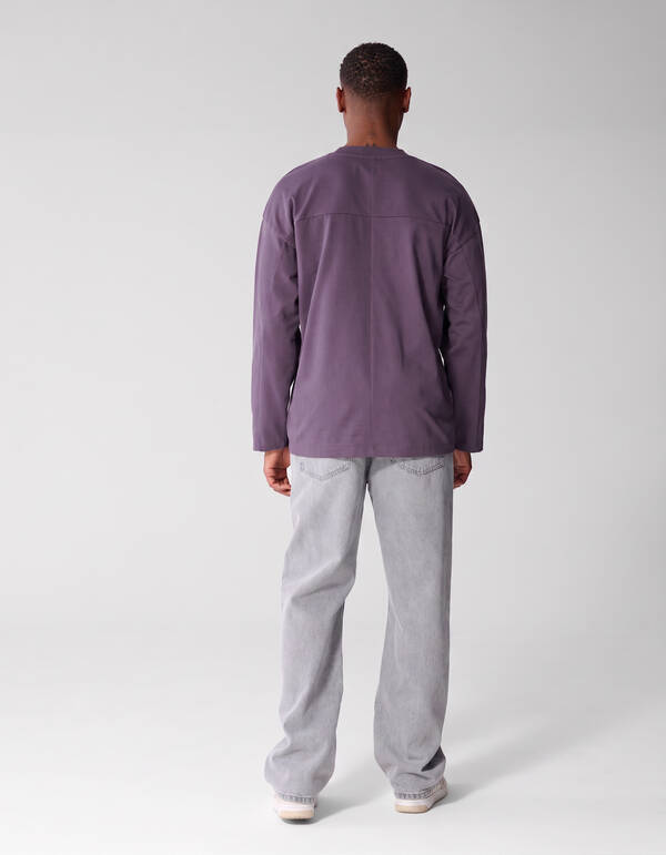 Basis Relaxed Fit Longsleeve Paars SHOEBY MEN