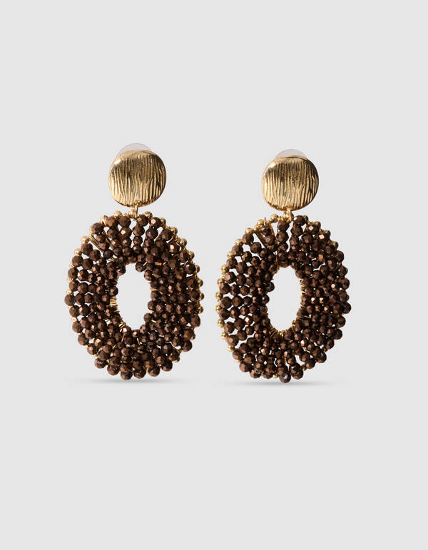 Beaded Oorbellen Bruin/Goud SHOEBY ACCESSOIRES