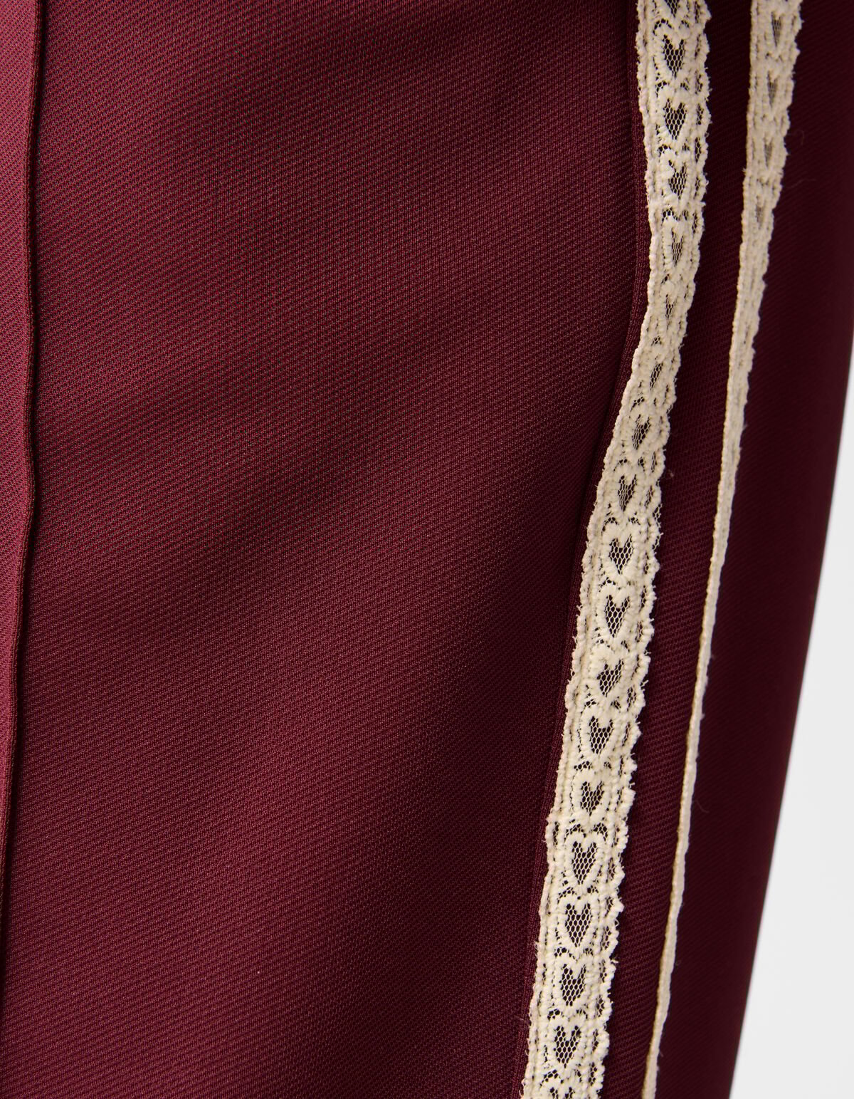 Sporty Wide Leg Broek Donkerrood SHOEBY GIRLS