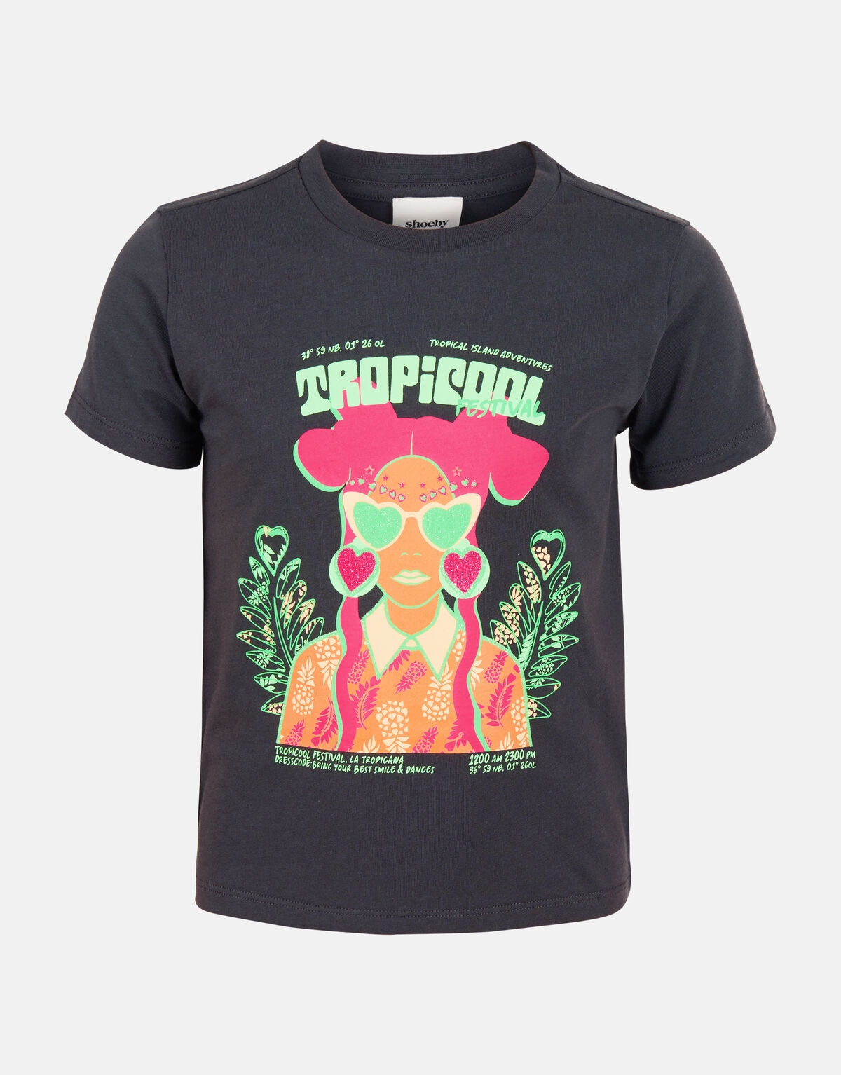 Artwork T-shirt Donkergrijs SHOEBY GIRLS