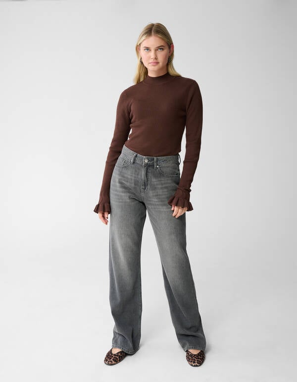 Soft Wide Leg Fit Jeans Grijs SHOEBY WOMEN