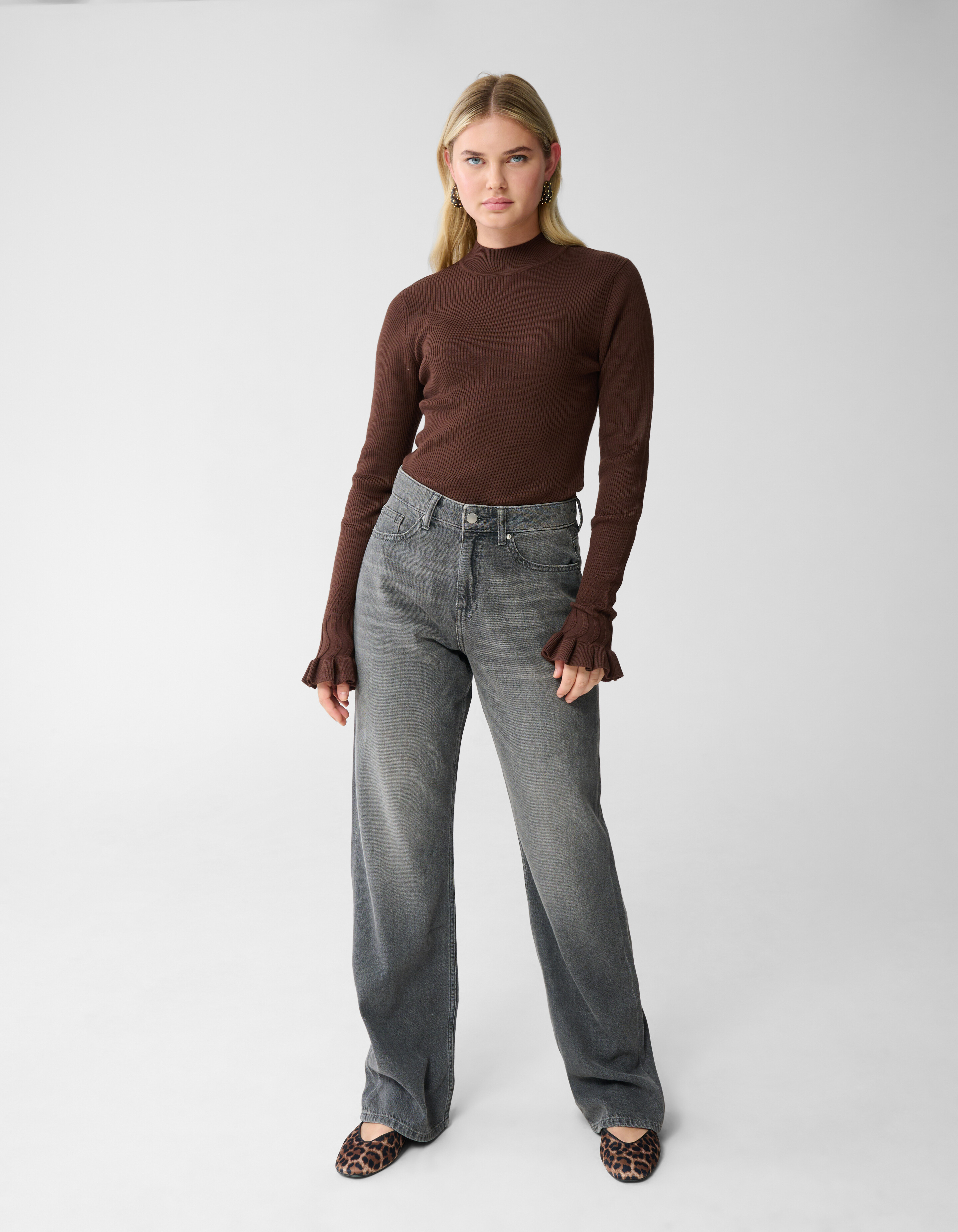 Soft Wide Leg Fit Jeans Grijs SHOEBY WOMEN