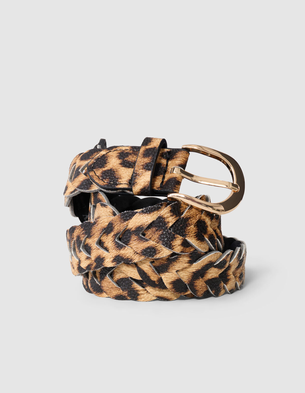 Gevlochten Leopard Riem Bruin SHOEBY ACCESSOIRES