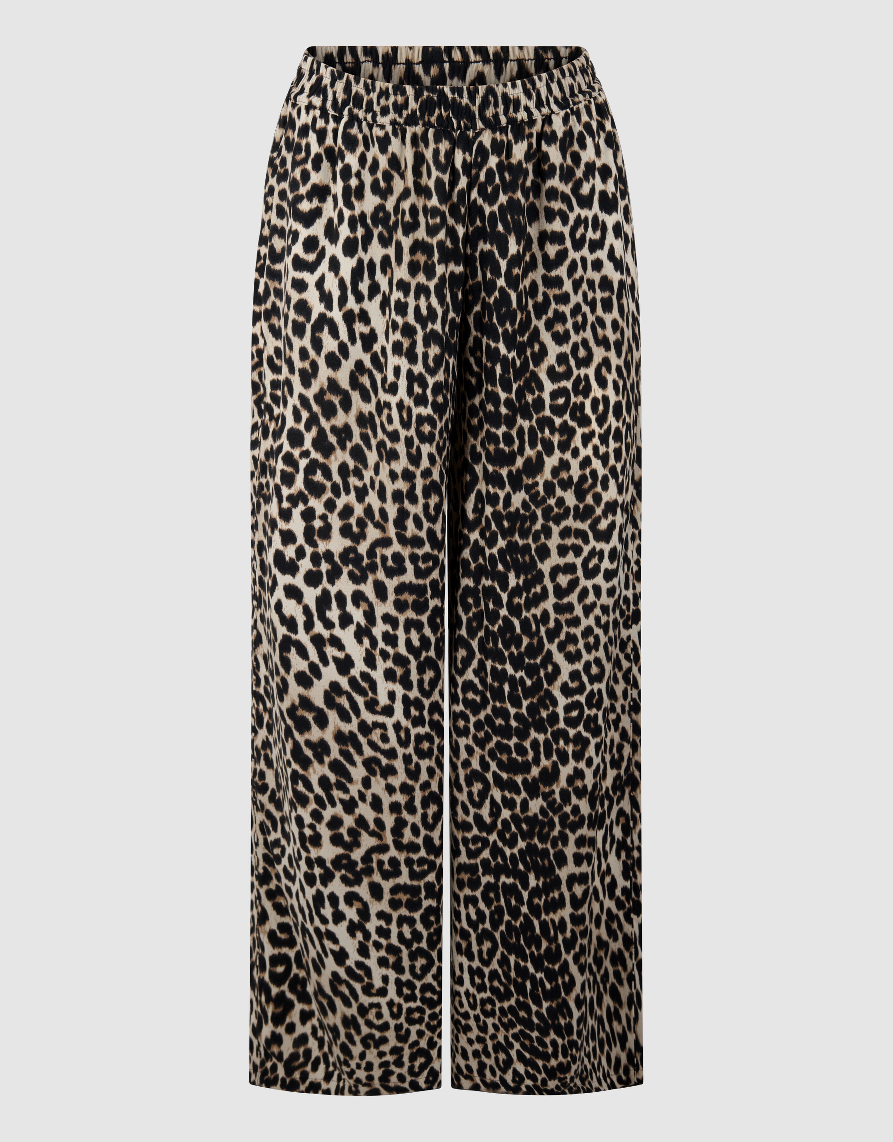 Leopard Wide Leg Fit Broek Bruin SHOEBY WOMEN