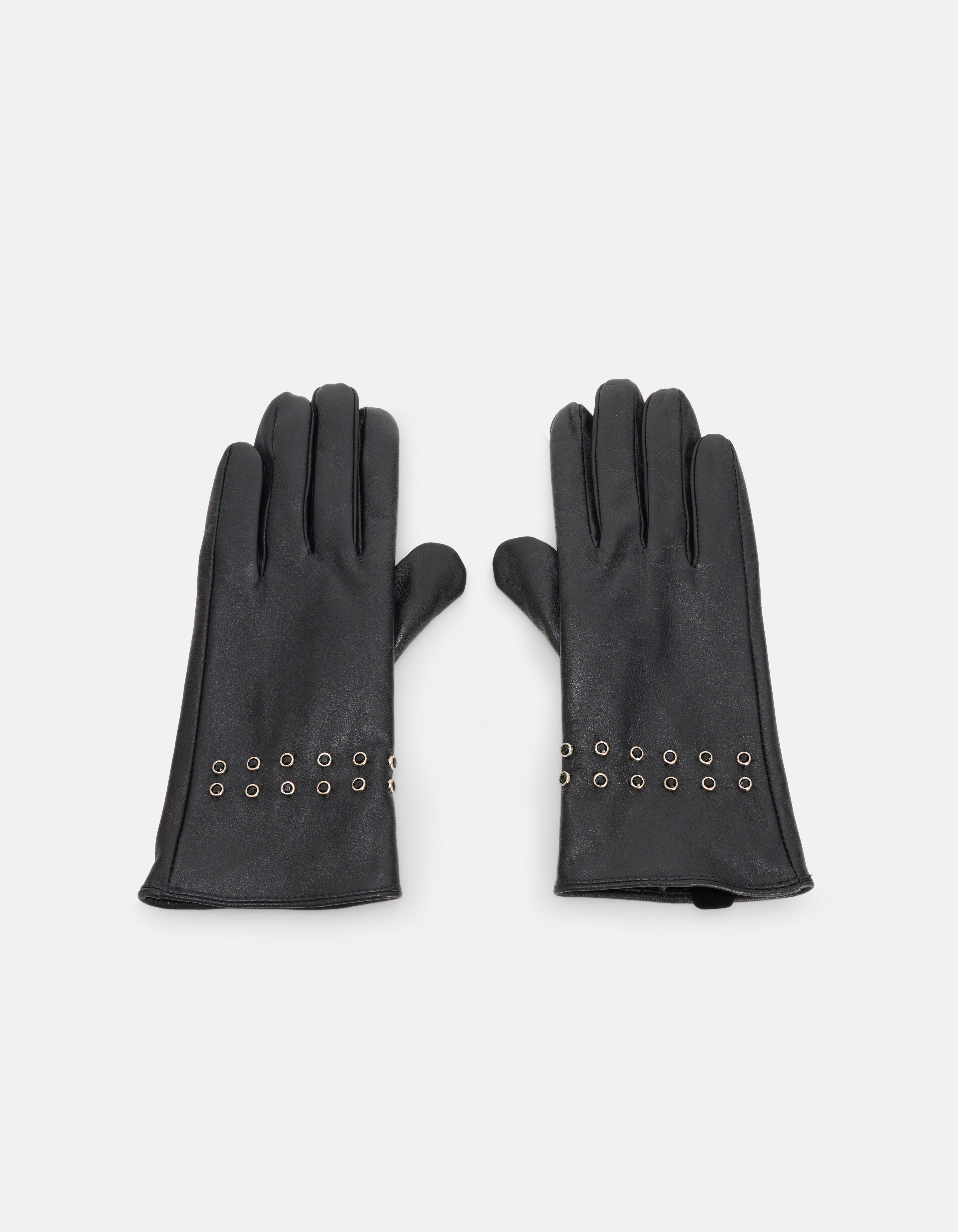 Leren Strass Handschoenen Zwart SHOEBY ACCESSOIRES