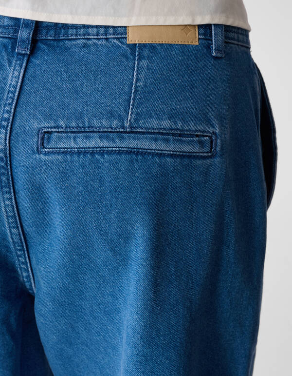 Pleated Wide Leg Fit Jeans Mediumstone SHOEBY WOMEN