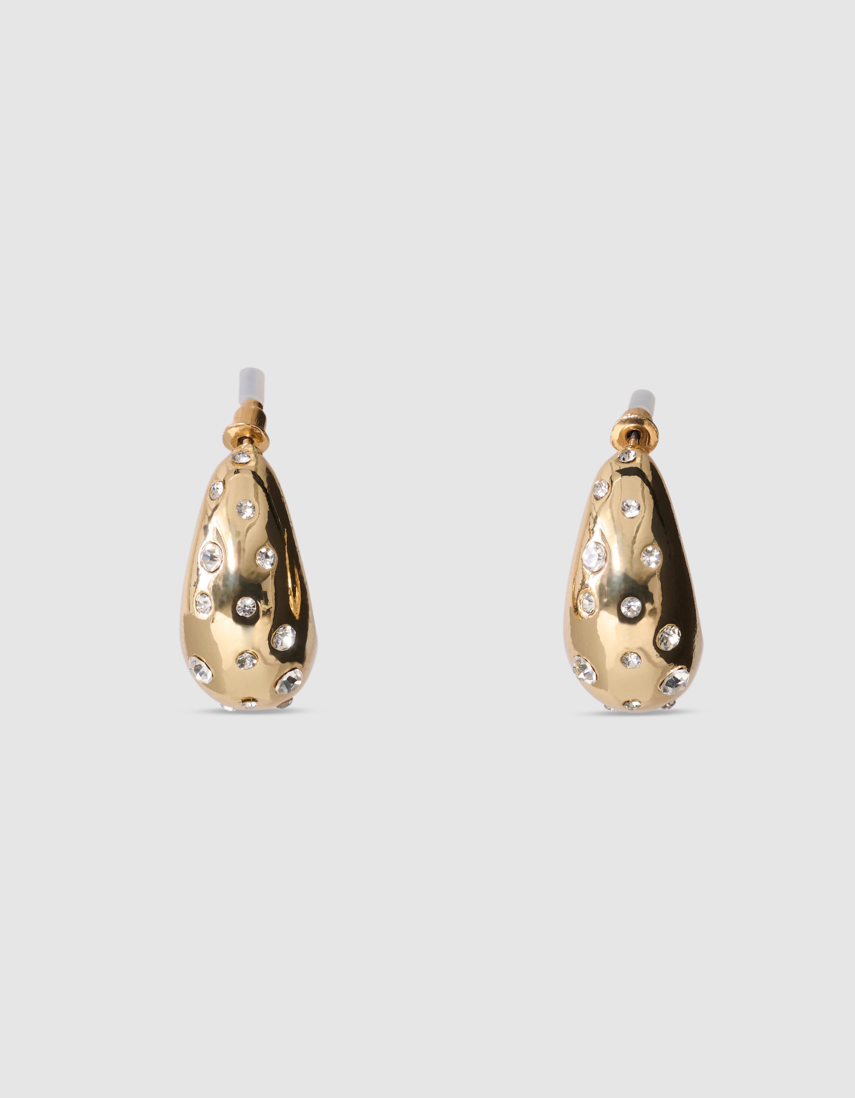 Strass Small Hoop Oorbellen Goud SHOEBY ACCESSOIRES