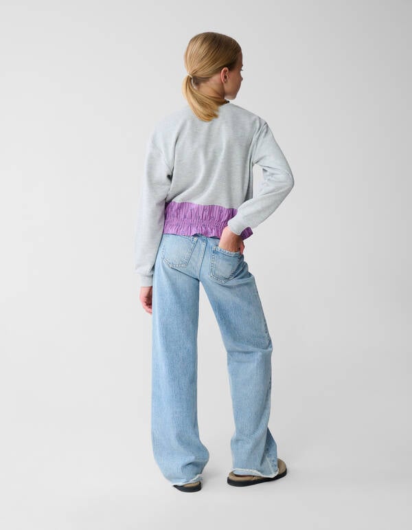 Smiley Pinstripe Sweater Grijs SHOEBY GIRLS