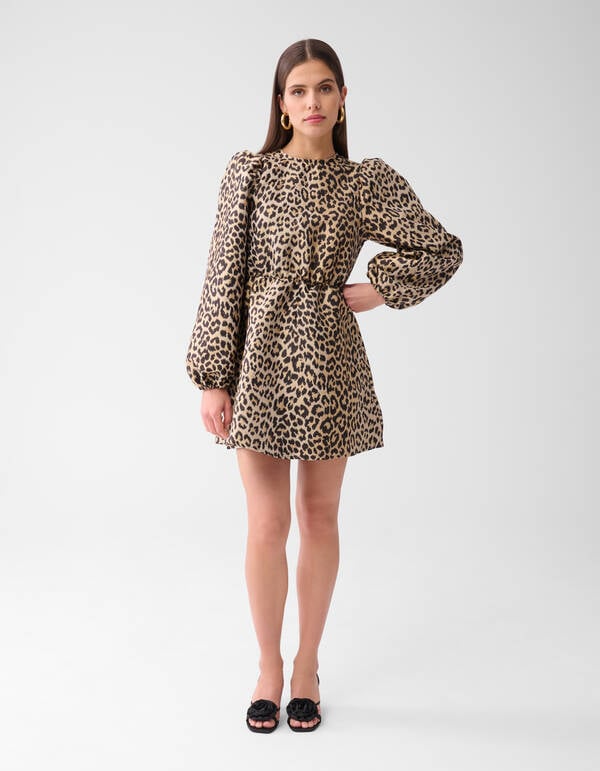 Leopard Mini Jurk Bruin SHOEBY WOMEN