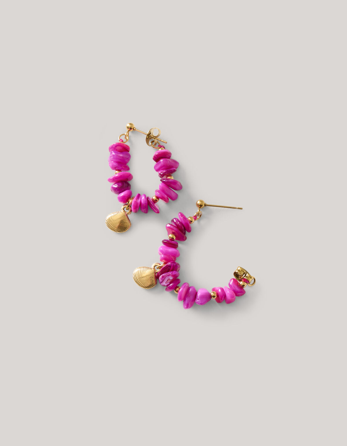 Schelpen Oorbellen Paars SHOEBY ACCESSOIRES