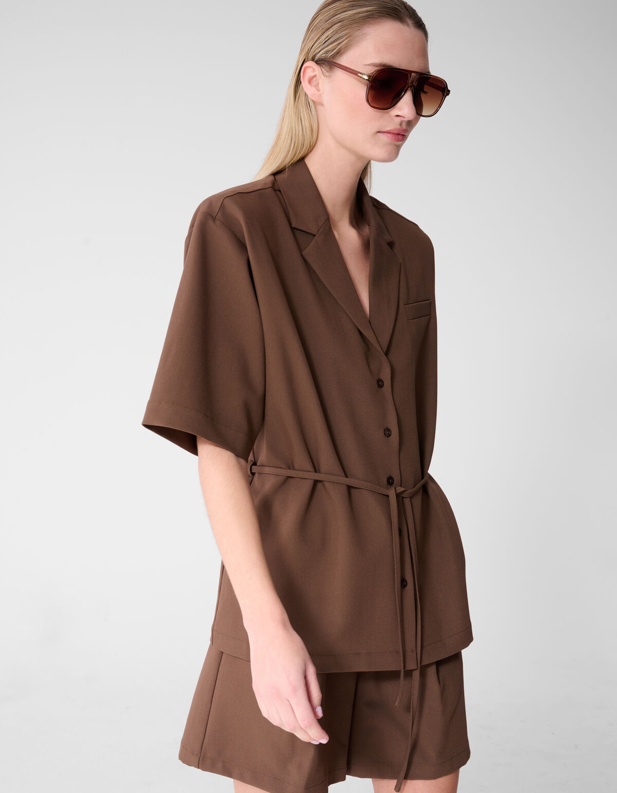 Oversized Blazer Blouse Bruin By Fred SHOEBY WOMEN