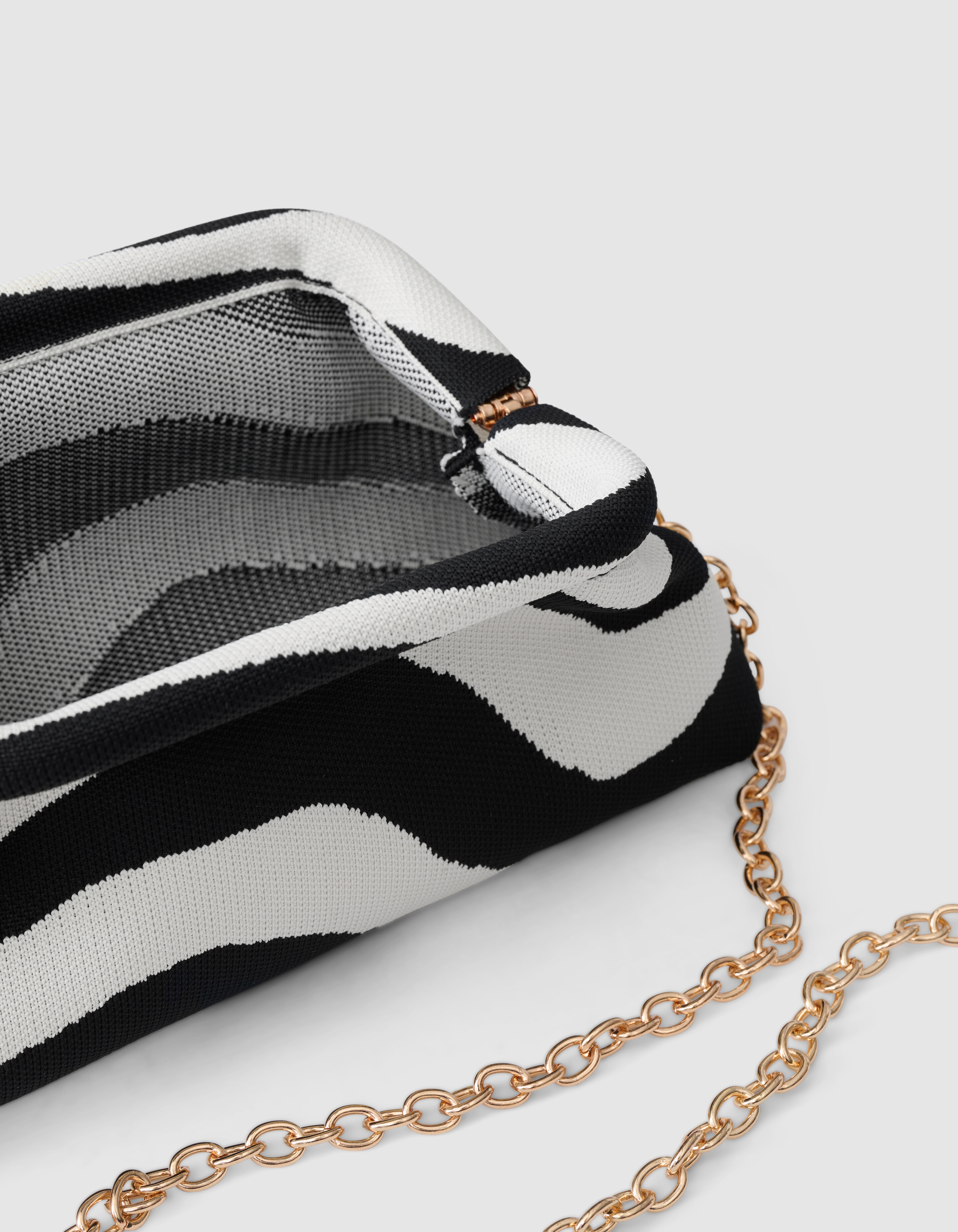 Knitted Clutch Tas Zwart/Wit SHOEBY ACCESSOIRES