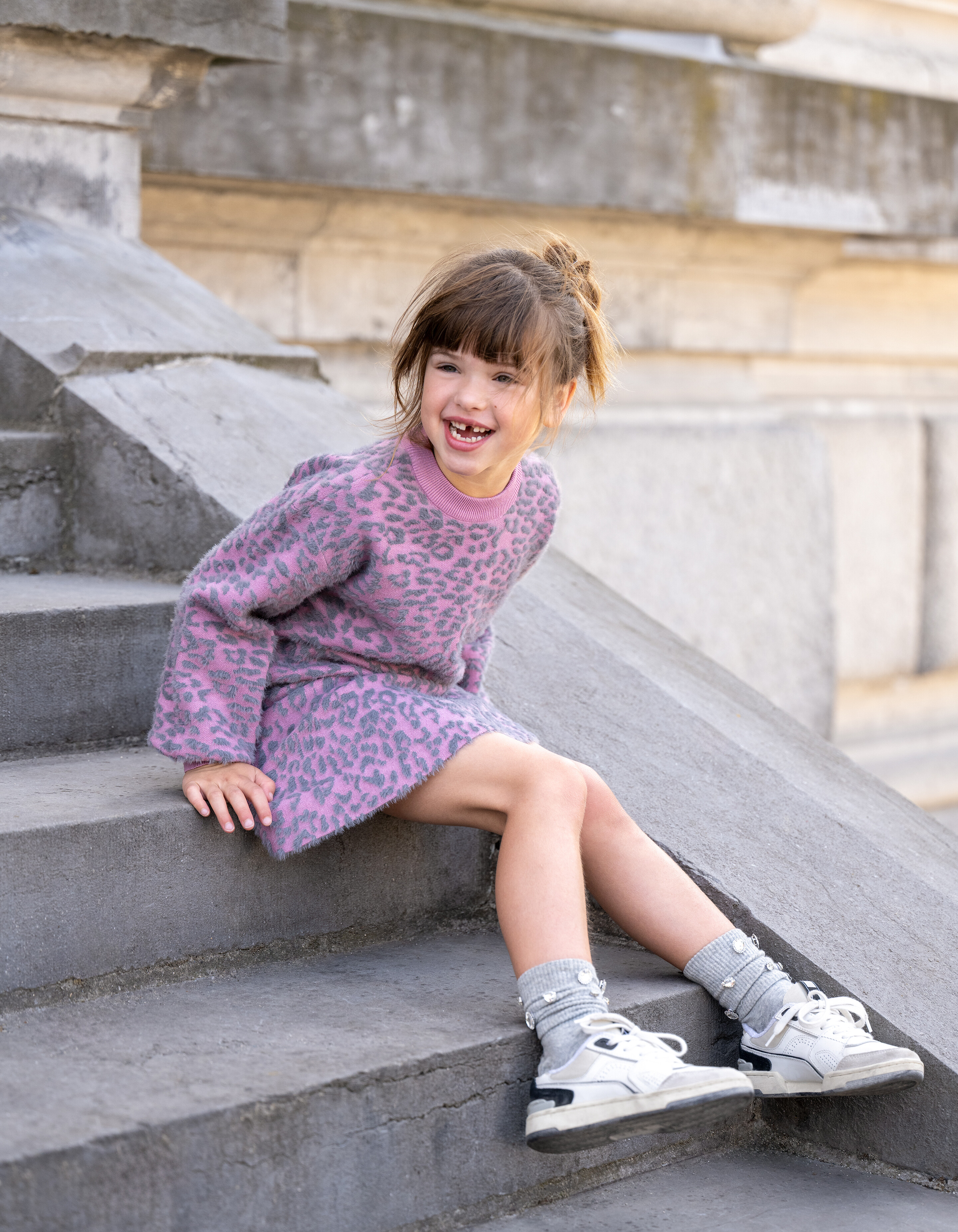 Leopard Knit Rok Roze SHOEBY GIRLS