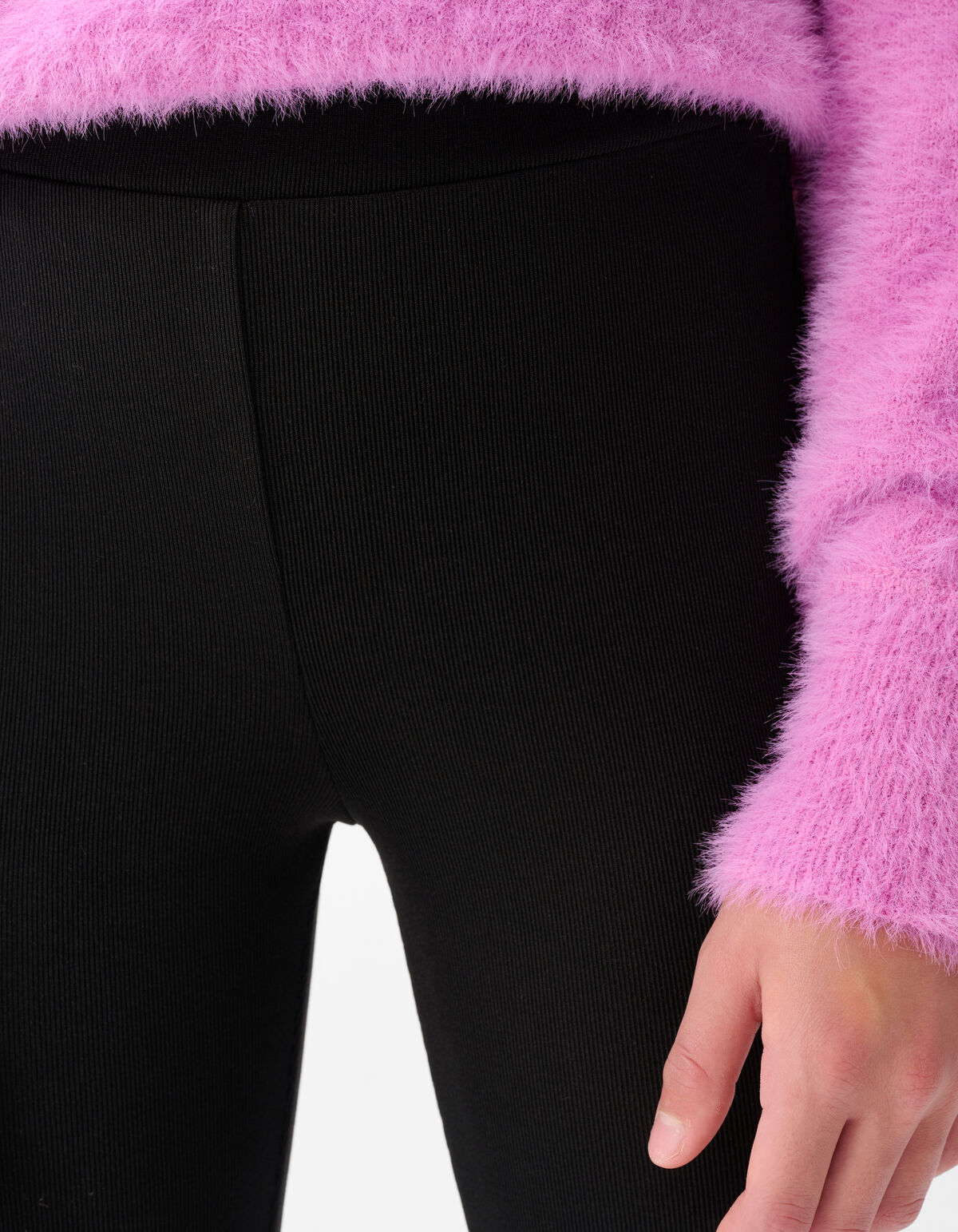 Rib Flared Legging Zwart SHOEBY GIRLS